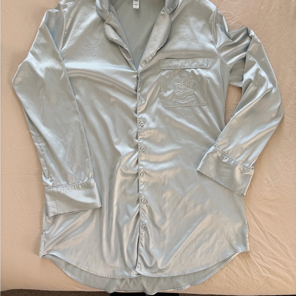 SKIMS blue Satin Pajama dress